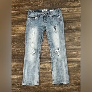 Day Trip Leo Light Wash Jeans Distressed Size 30